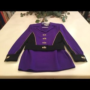 St John Collection Suit - Purple, Black, Gold